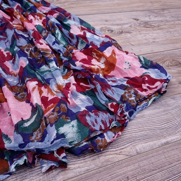 Flowy Lightweight Printed Pattern Drawstring Skirt - Picture 10 of 16